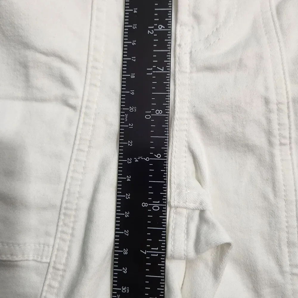 WHBM Jeans Women 6 White High Rise Straight Leg Cargo